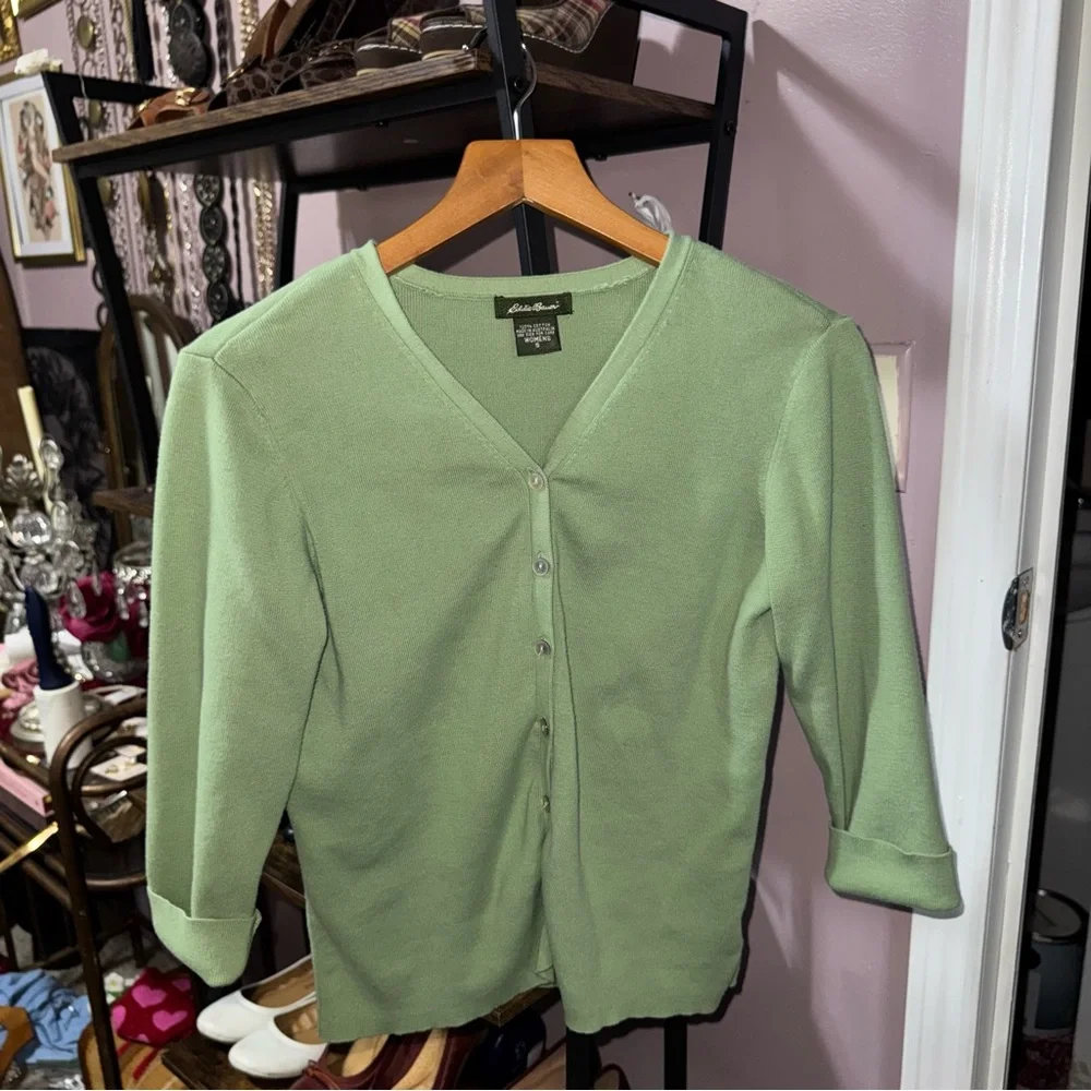 Eddie Bauer Light Green Women's Cardigan‎